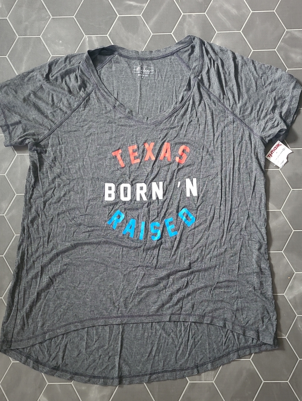 Miken Gray 'Texas Born 'N Raised' Graphic V-Neck Tee